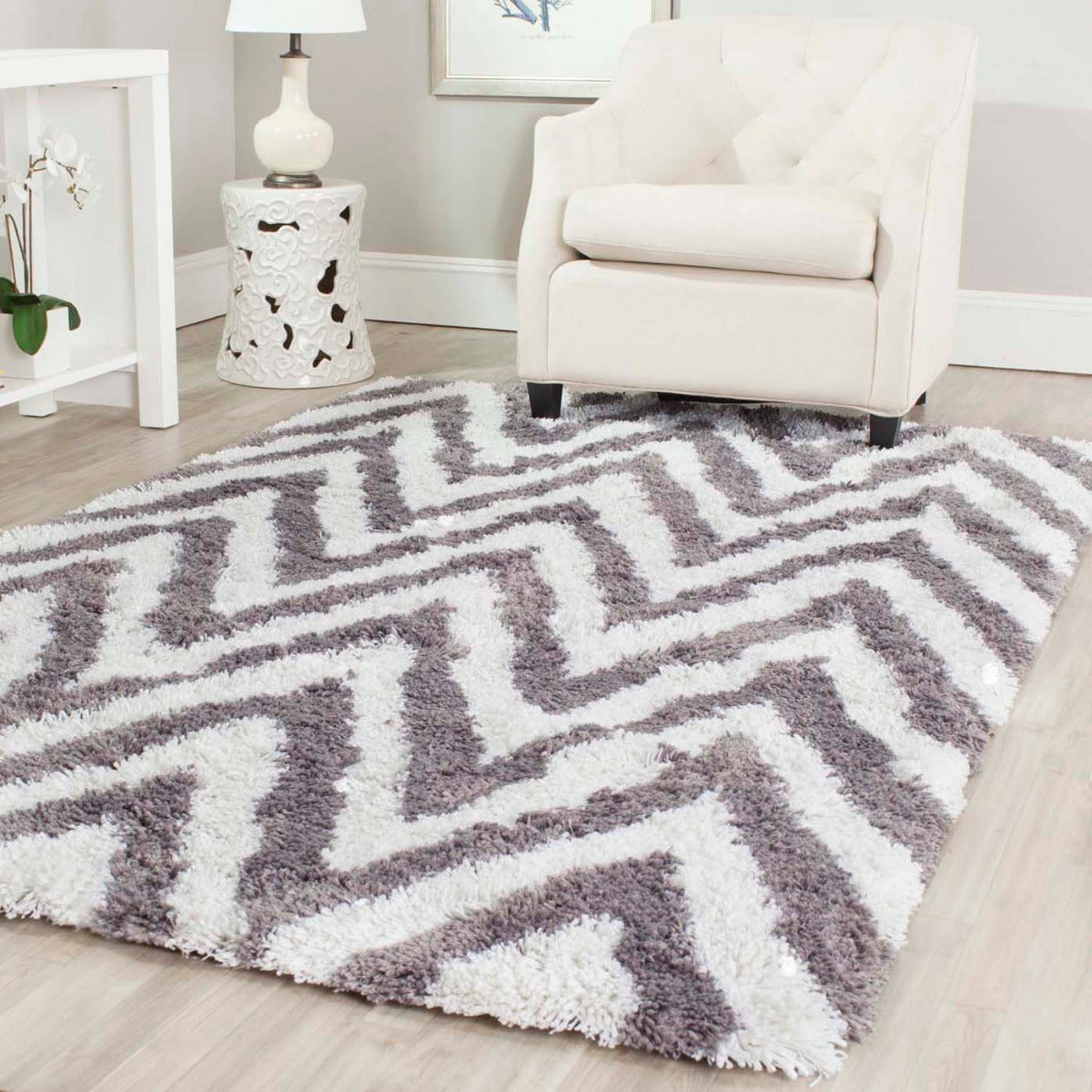 Safavieh Shag 50 Rug, SG250 - Ivory / Grey