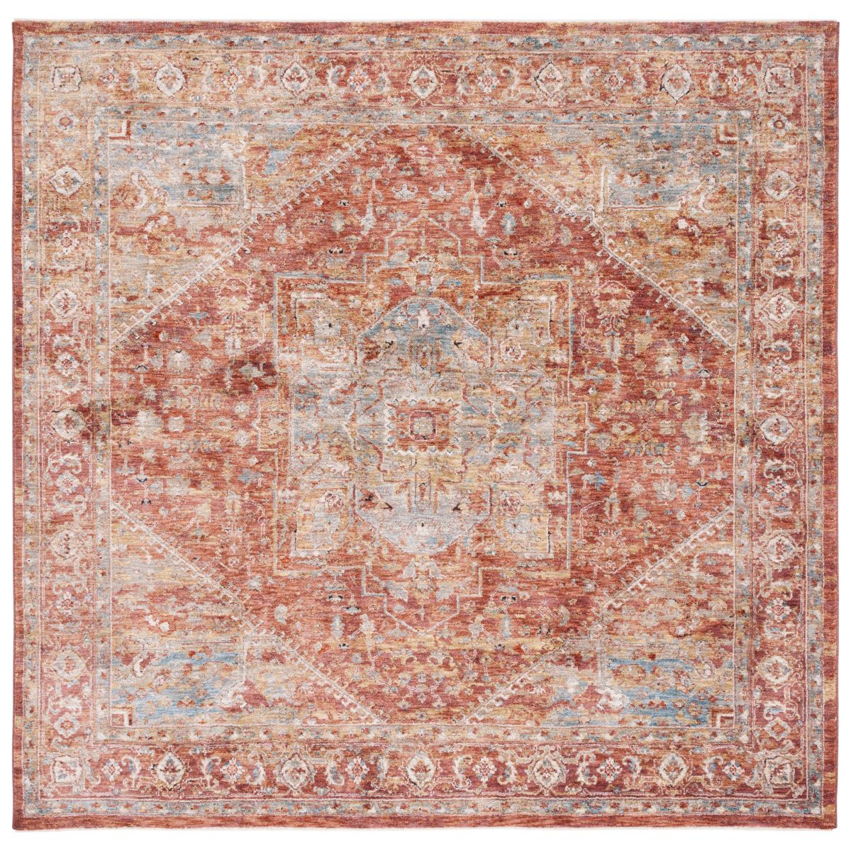 Safavieh Valencia 568 Rug, VAL568 - Rust / Beige Blue